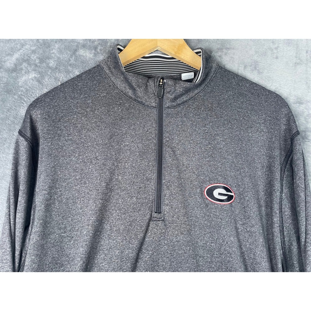 Cutter & Buck Georgia Bulldogs Mens XL Gray DryTec Quarter Zip Pullover Logo